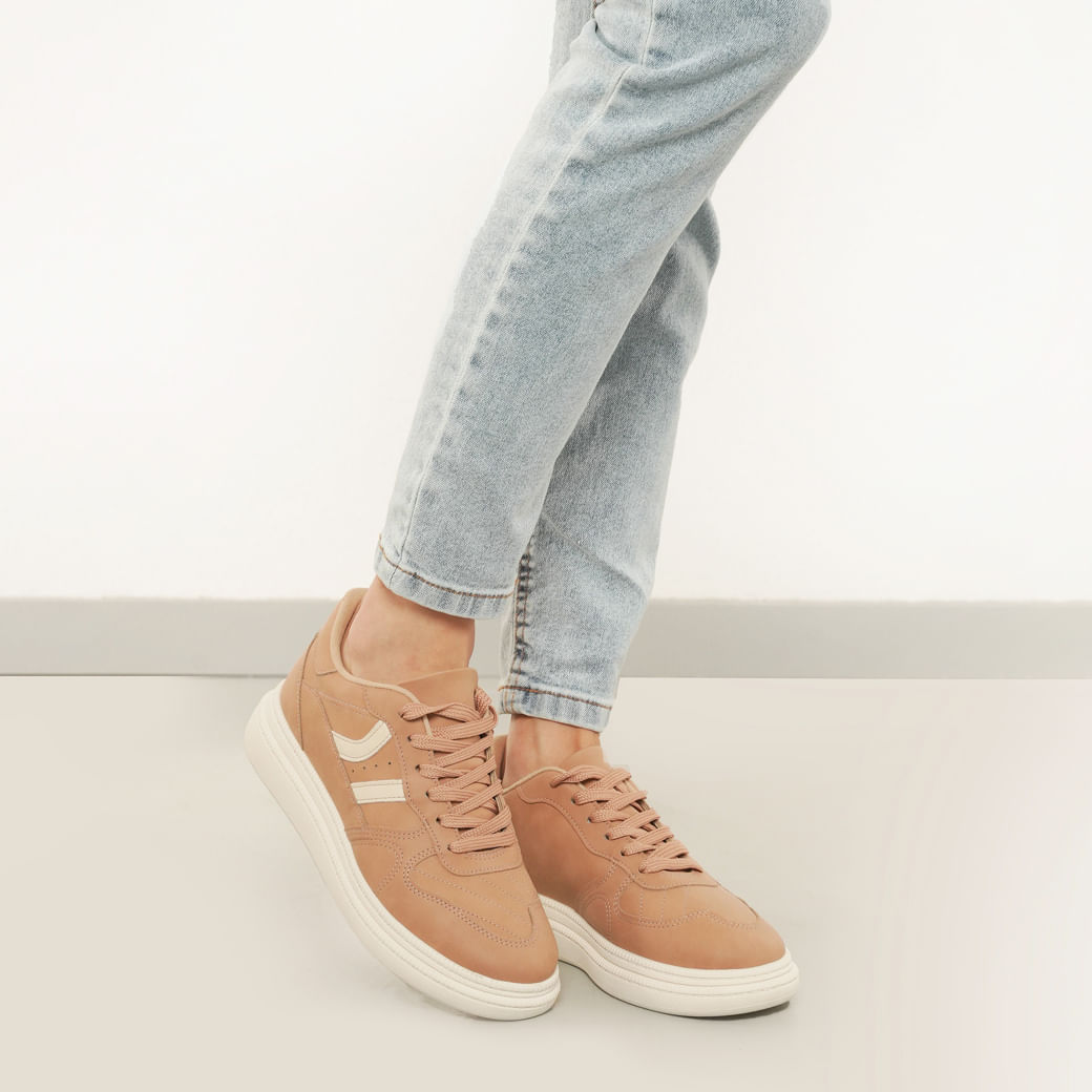 Moleca Tenis Casual 5816-101-29464-102488 NudeBranco Off Nobuck Tunisia -3-